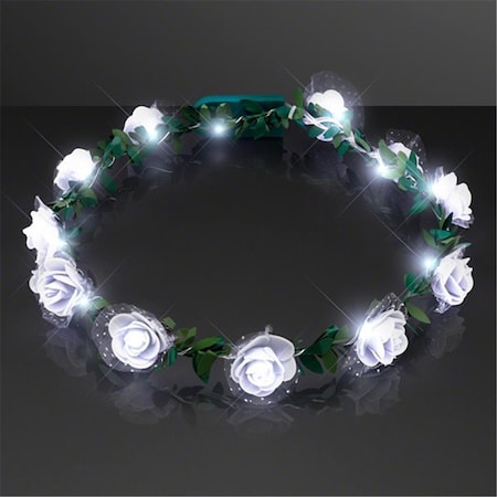 Endless Games Light Up White Rose Flower Princess Halo Crown Headband EN2800544